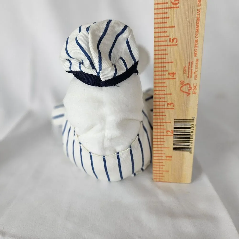 RARE Vintage 1998 Coca Cola Polar Bear in Striped Delivery Suit W/Bottle #1066